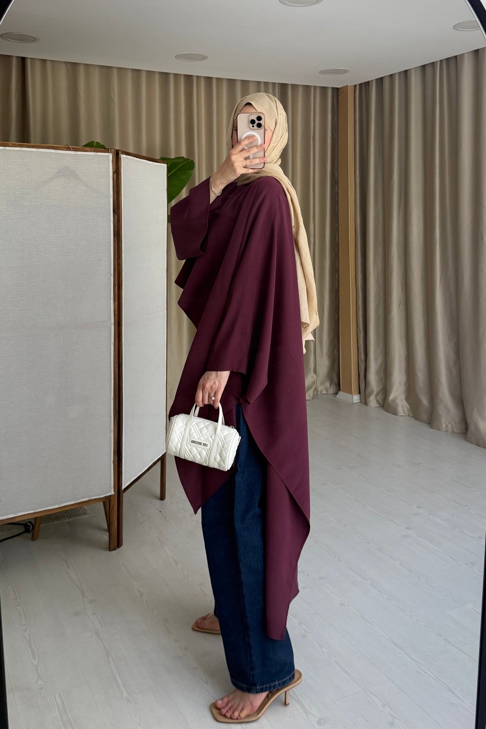 PİNTEREST ASİMETRİK BLUZ - BORDO