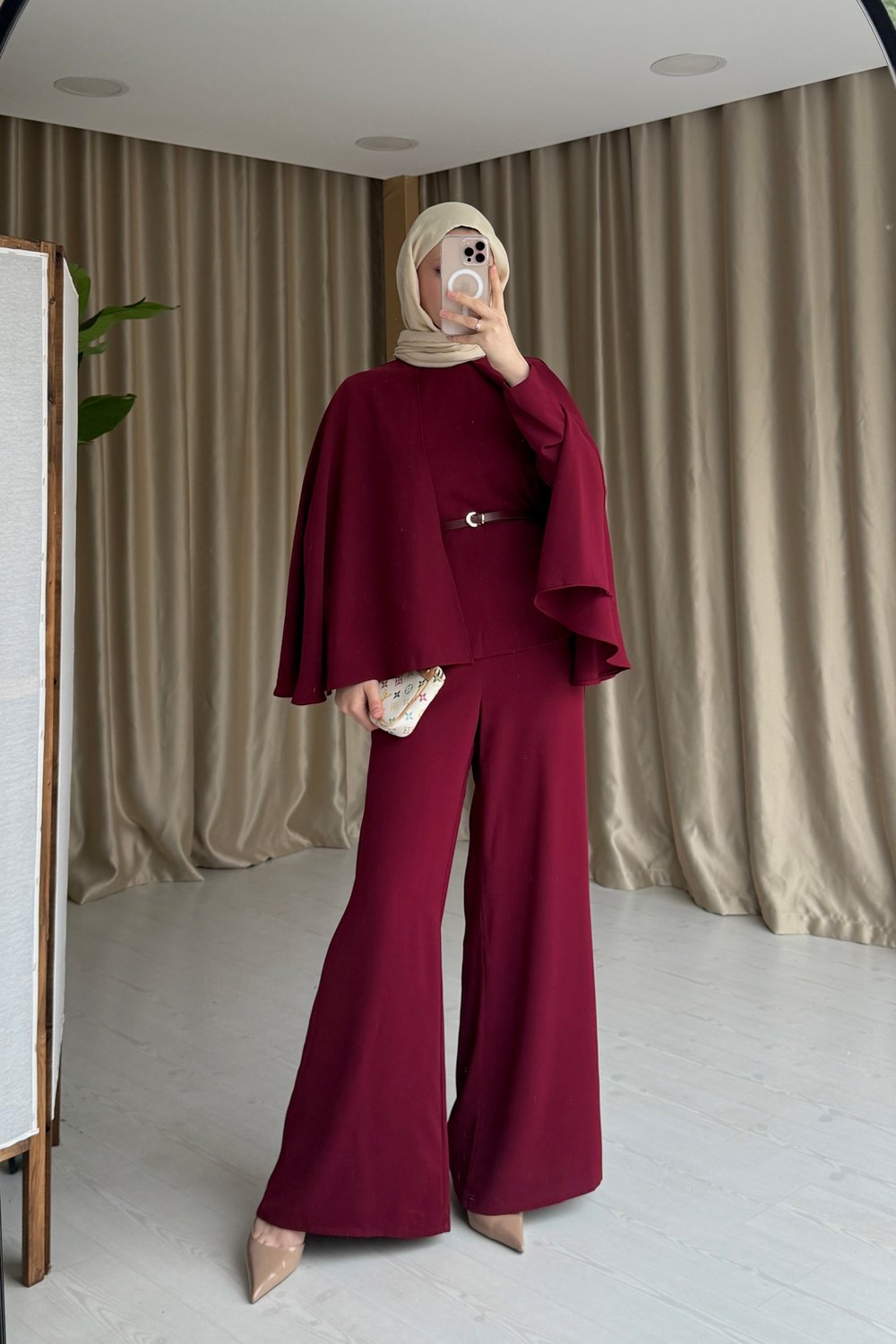 VELARE PELERİNLİ TAKIM - BORDO
