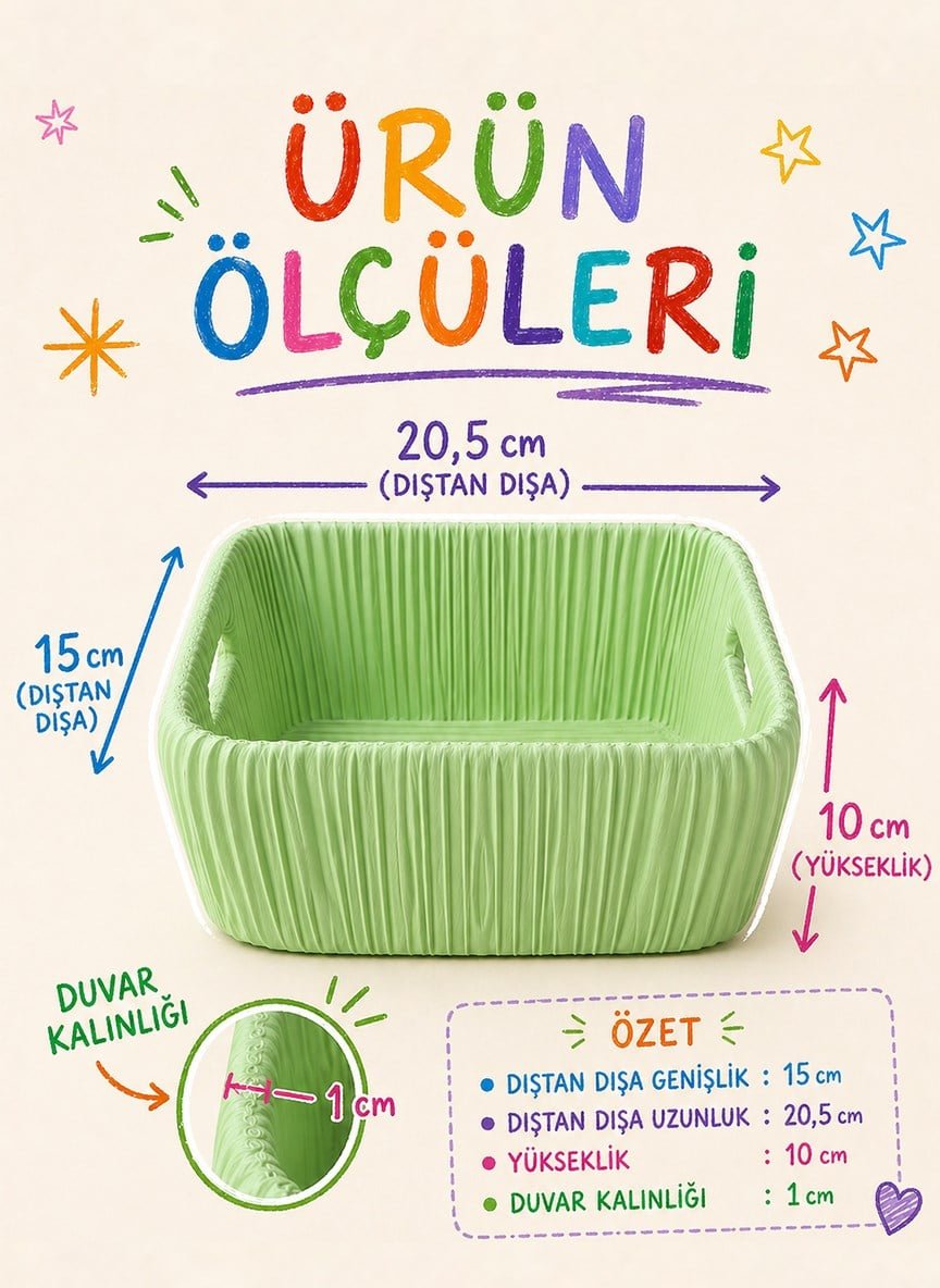 Çok Amaçlı Dekoratif Organizer Plise Sepet | 3D Baskı Tasarım