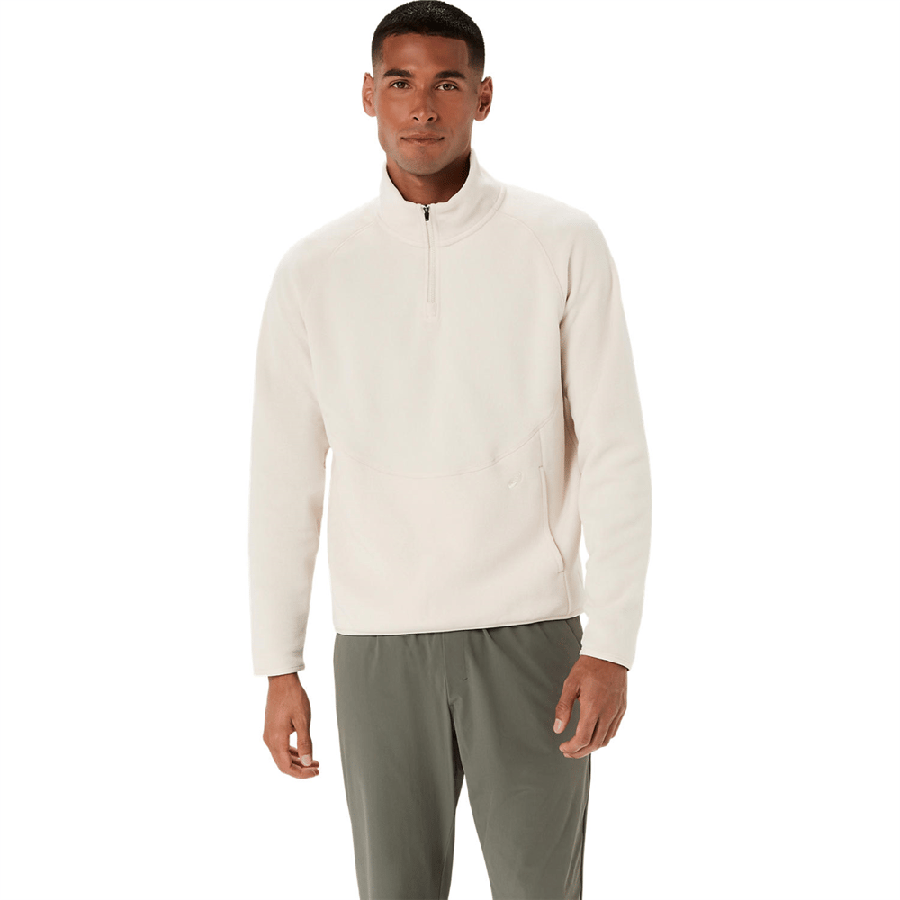 REFINED TEXTURE FLEECE HALF ZIP LS TOP