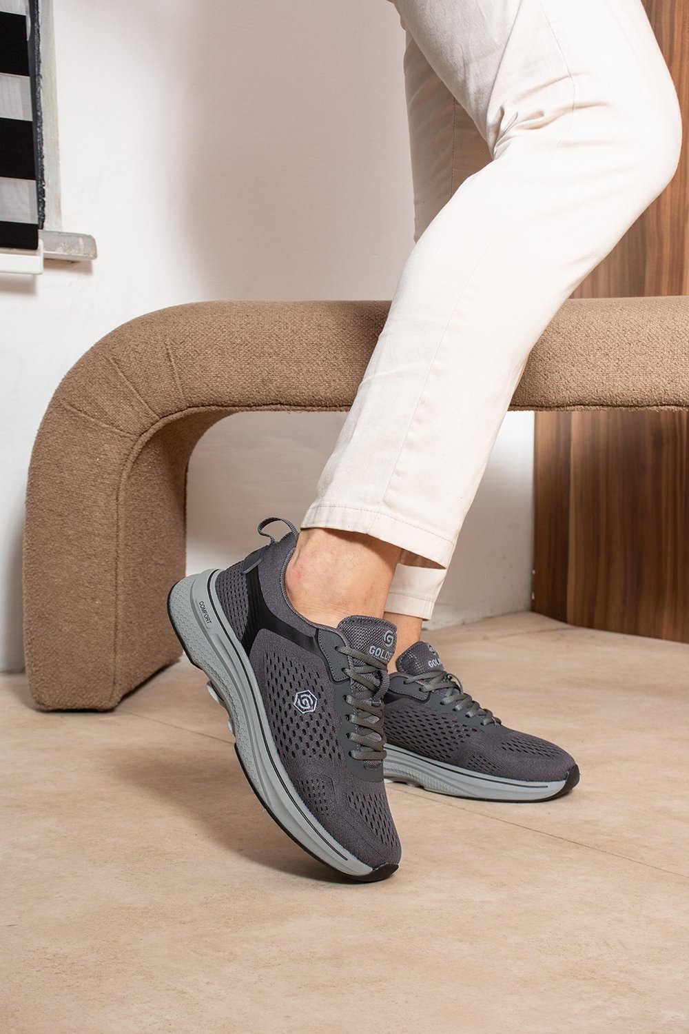 Erkek Sneaker Günlük Rahat Taban Spor Ayakkabı Füme  