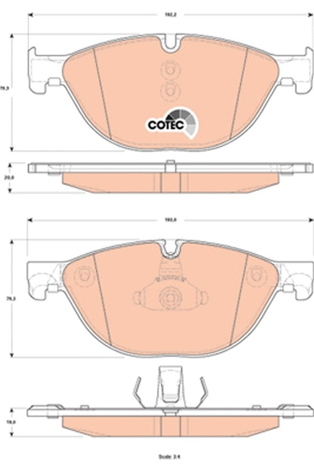 BMW F06-F07-F10-F11-F12-F13-F01-F02-F04 2010-2017 FREN BALATASI ÖN 34116851269