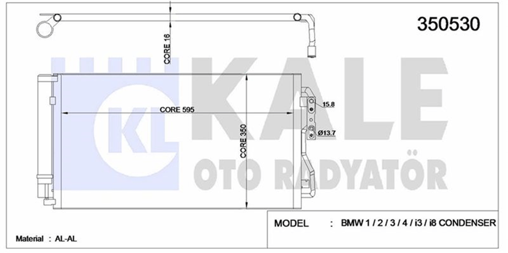 BMW F20-F20LCI-F21-F21LCI-F22-F22LCI-2F87-F30-F30LCI-F31-F31LCI-F34-F35-F35LCI-4F32-F33-F36GranCoupe 2010-2018 KLIMA RADYATÖRÜ 64506804722