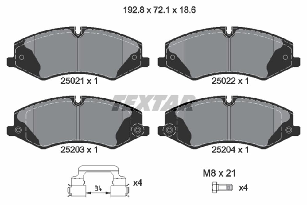 BMW TEXTAR TX 2502201 FREN BALATASI ÖN 06-18 LAND ROVER RANGE ROVER DISCOVERY - SPORT - V-IV  BM