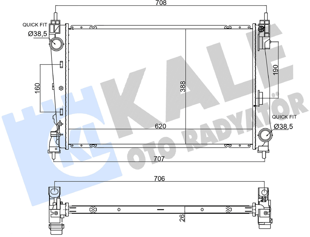 FIAT EGEA DOBLO IV 2015 SONRASI SU RADYATORU 52090365