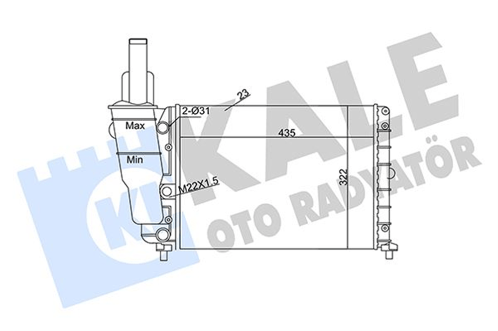 FIAT KALE KAL 351840 SU RADYATÖRÜ 93- FIAT PUNTO 1,1-1,2