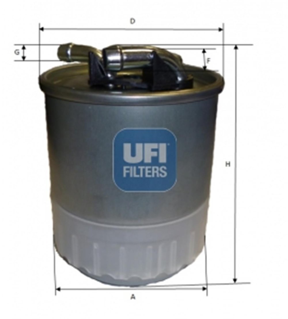 FIAT UFI UFI 24.107.00 YAKIT FILTRESI 04- CHEROKEE II/CRYSLER/MERCEDES 315,515,CDI,VITO OM.646-3,0