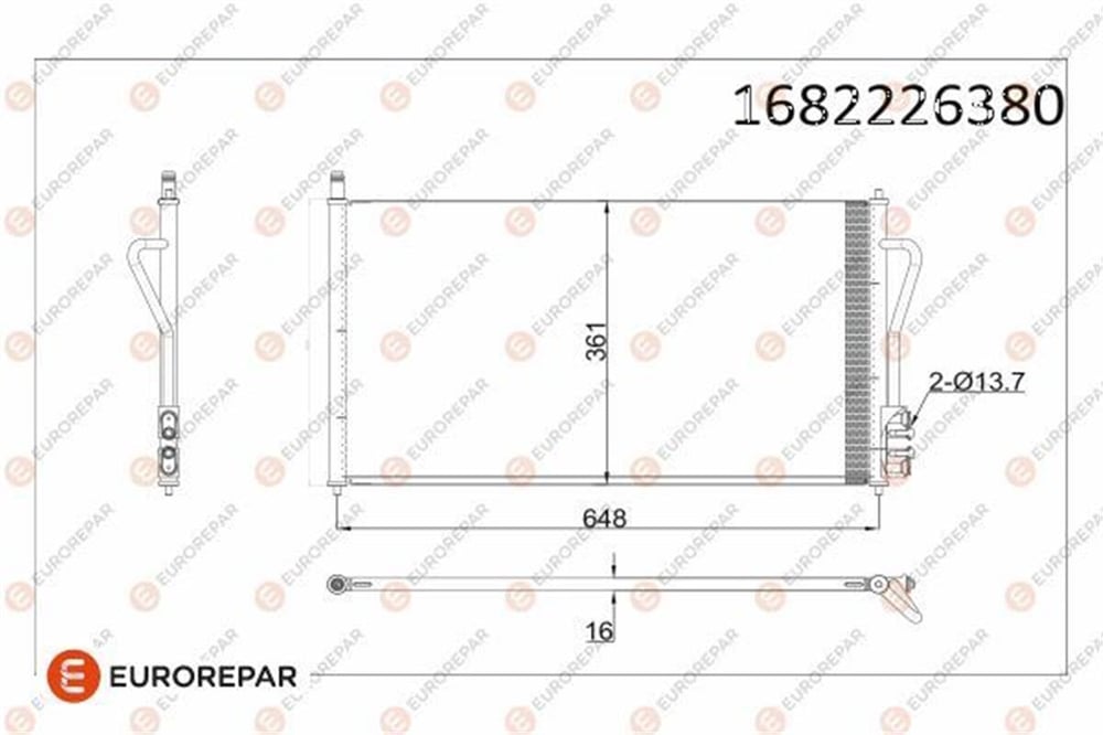 FORD EUROREPAR 1682226380 KLIMA RADYATÖRÜ 98-04 FOCUS BM