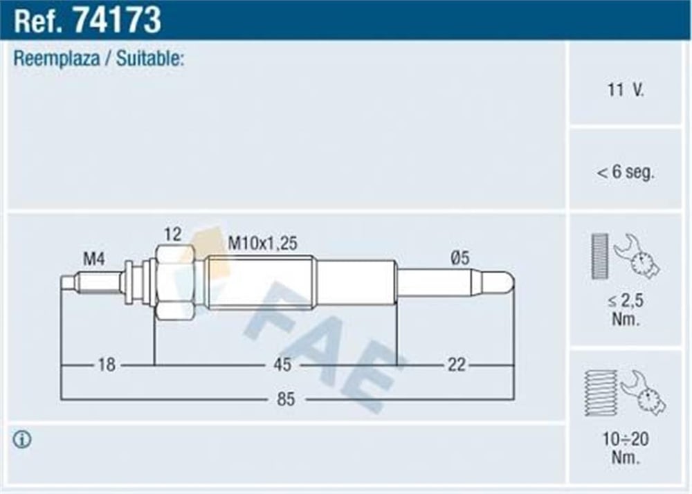 FORD FAE FAE 74173 KIZDIRMA BUJISI 98-06 RANGER/B2500 2,5 D