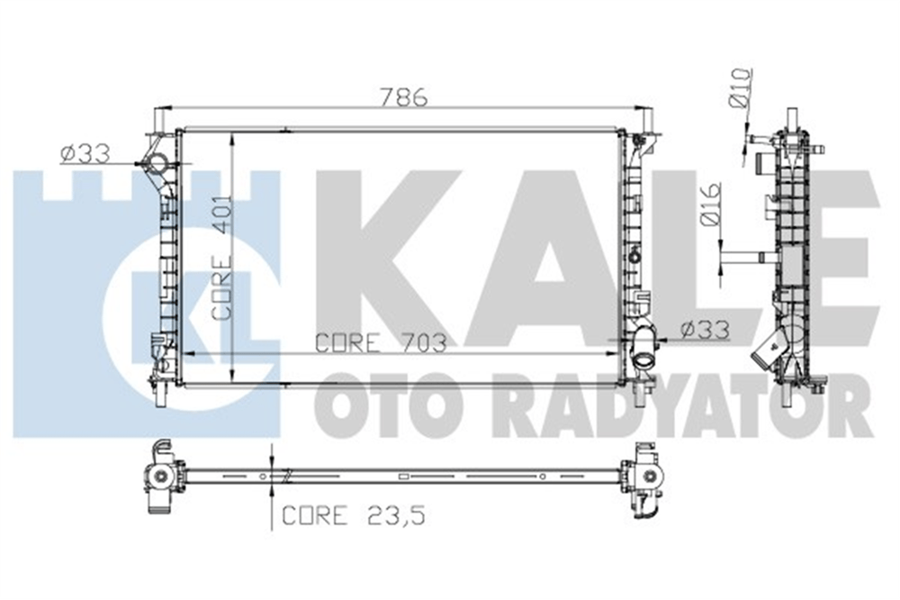 FORD KALE KAL 0222301AB SU RADYATÖRÜ 02- CONNECT 1,8 TDCI