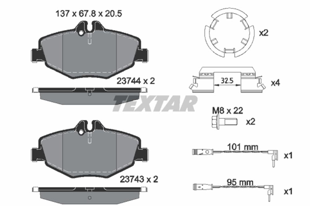 MERCEDES TEXTAR TX 2374303 FREN BALATASI ÖN 02-09 W211 BM