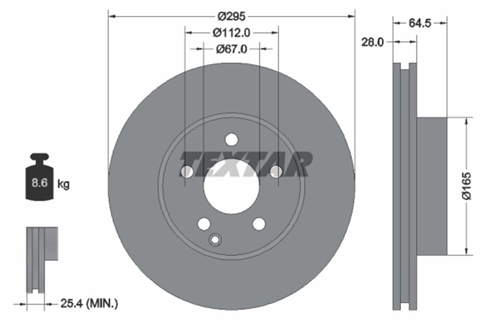 MERCEDES TEXTAR TX 92163205 FREN DISKI ÖN 2007-2013 204-212-207 BM