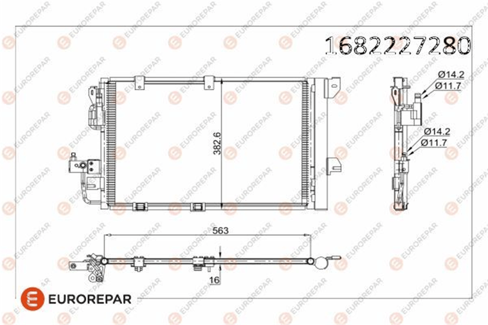 OPEL EUROREPAR 1682227280 RADYATOR 97-00