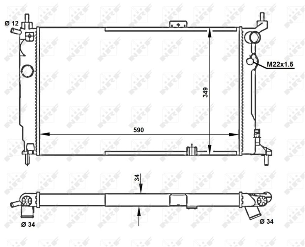 OPEL NRF NRF 52204 SU RADYATÖRÜ 92-98 ASTRA F C14NZ C14SE X16SZ C16NZ X16XEL C18NZ C18XEL X18XE