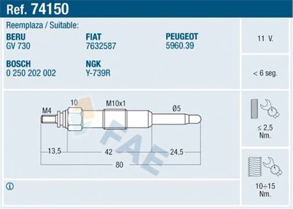 PSA BOXER II / JUMPER II / DUCATO 1999-2006 KIZDIRMA BUJISI 5960.K5
