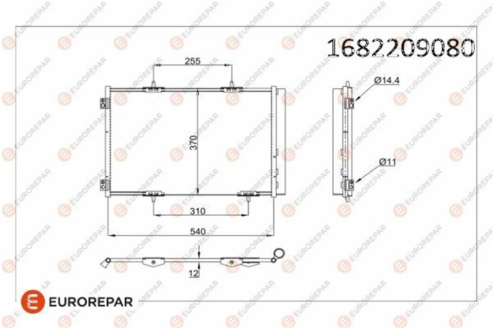 PSA EUROREPAR 1682209080 KLIMA RADYATÖRÜ 07- 207/208/2008/C3/DS3 B.M