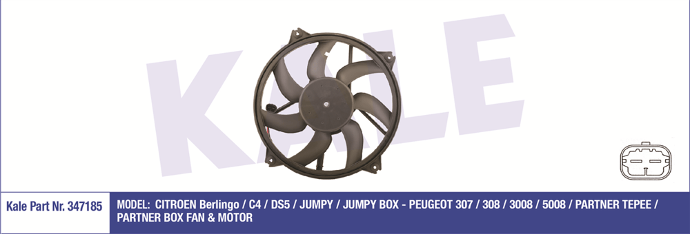 PSA KALE KAL 347185 FAN MOTORU 04- 307 Y.M/308/C4/PARTNER III B.M