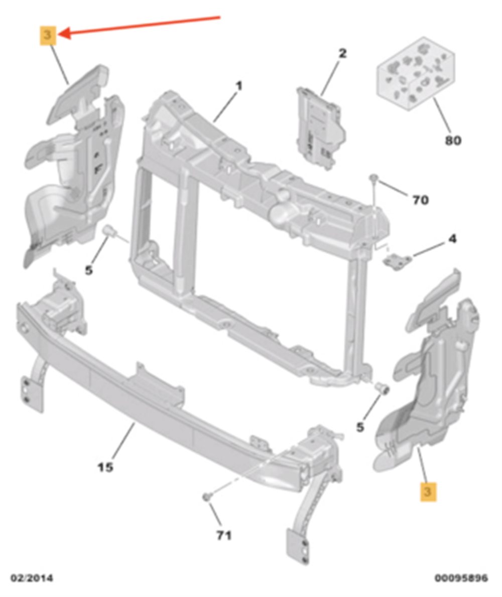 PSA PEUGEOT 1997-2000 ÖN PANEL YAN BAKALIT SOL