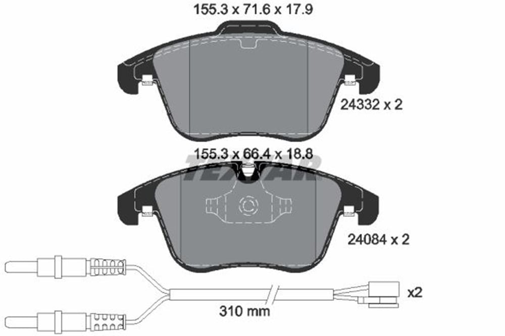 PSA TEXTAR TX 2433201 FREN BALATASI ÖN 04- 407 B.M