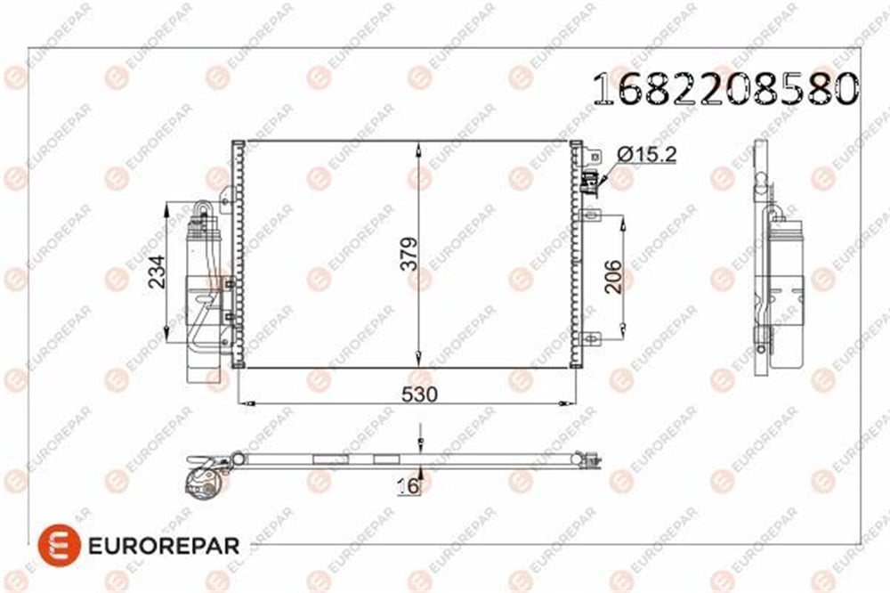 RENAULT EUROREPAR 1682208580 KLIMA RADYATÖRÜ 98- CLIO BM