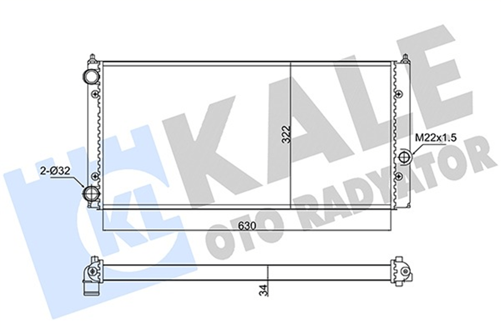 VOLKSWAGEN GOLF3 1991-1997 SU RADYATÖRÜ 1H0121253Q