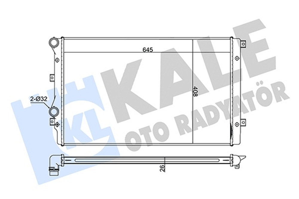 VOLKSWAGEN GOLF5-GOLF6-JETTA-CADDY-PASSAT-A3-LEON 2004-2013 SU RADYATÖRÜ 1K0121253BB