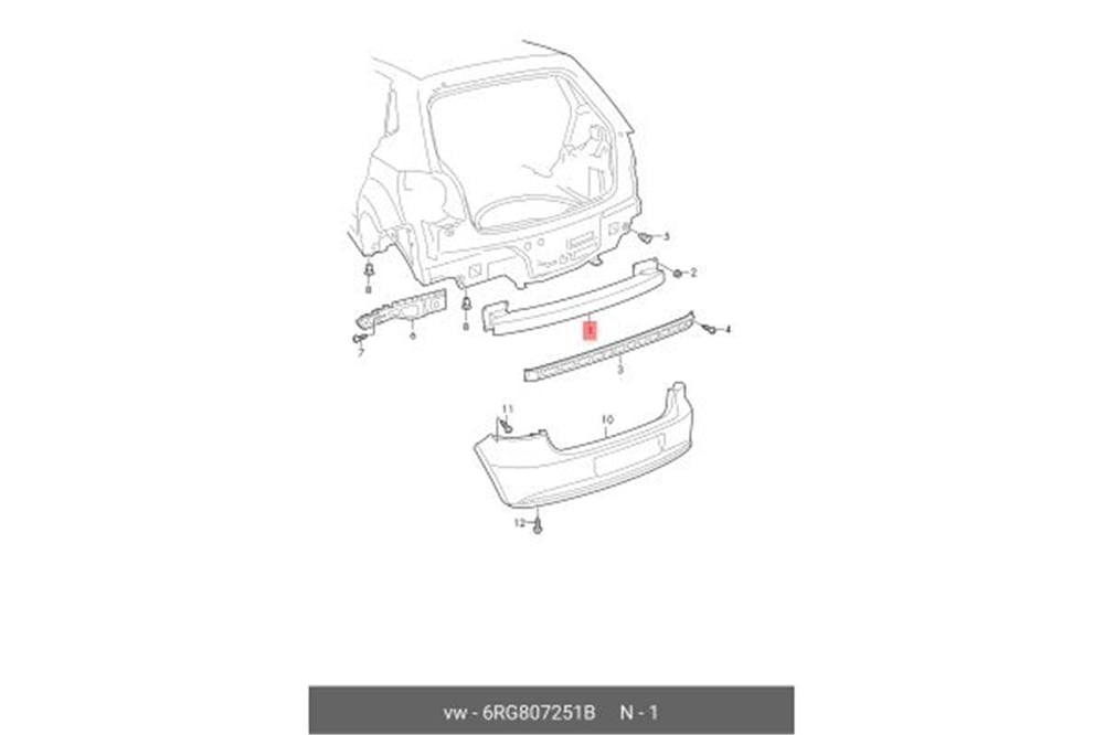 VW BOEM BOEM 6RG807251B TAMPON KÖPÜGÜ ARKA 10-17 POLO BM