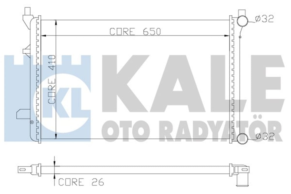 VW KALE KAL 353300 SU RADYATÖRÜ 04- GOLF5-GOLF6-JETTA-PASSAT-A3 BGU-BSE-BLF-BLP 1,6-1,6 FSI