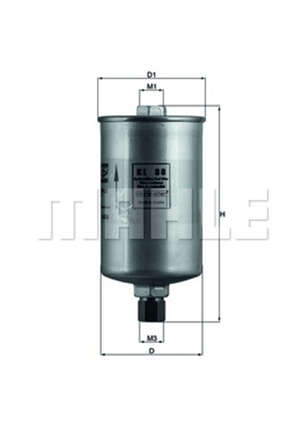 VW MAHLE MHL KL88 YAKIT FILTRESI 78- GOLF1 JH 1,8