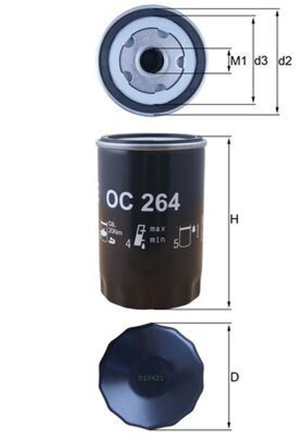 VW MAHLE MHL OC264 YAG FILTRESI 88- UNIVERSAL BM