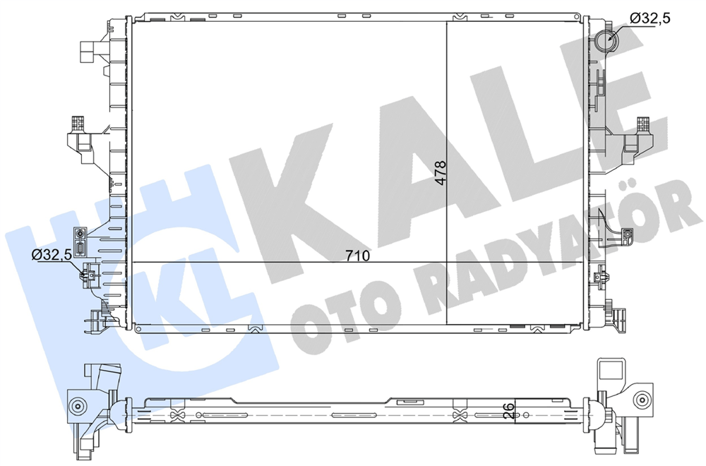 VW T5,5-T6 2015 SONRASI SU RADYATÖRÜ 7E0121253C