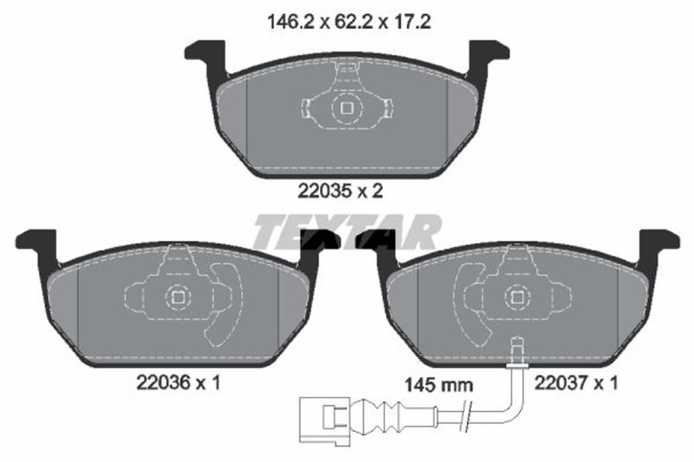 VW TEXTAR TX 2203501 FREN BALATASI ÖN 13- GOLF7-A3-LEON-OCTAVIA BM