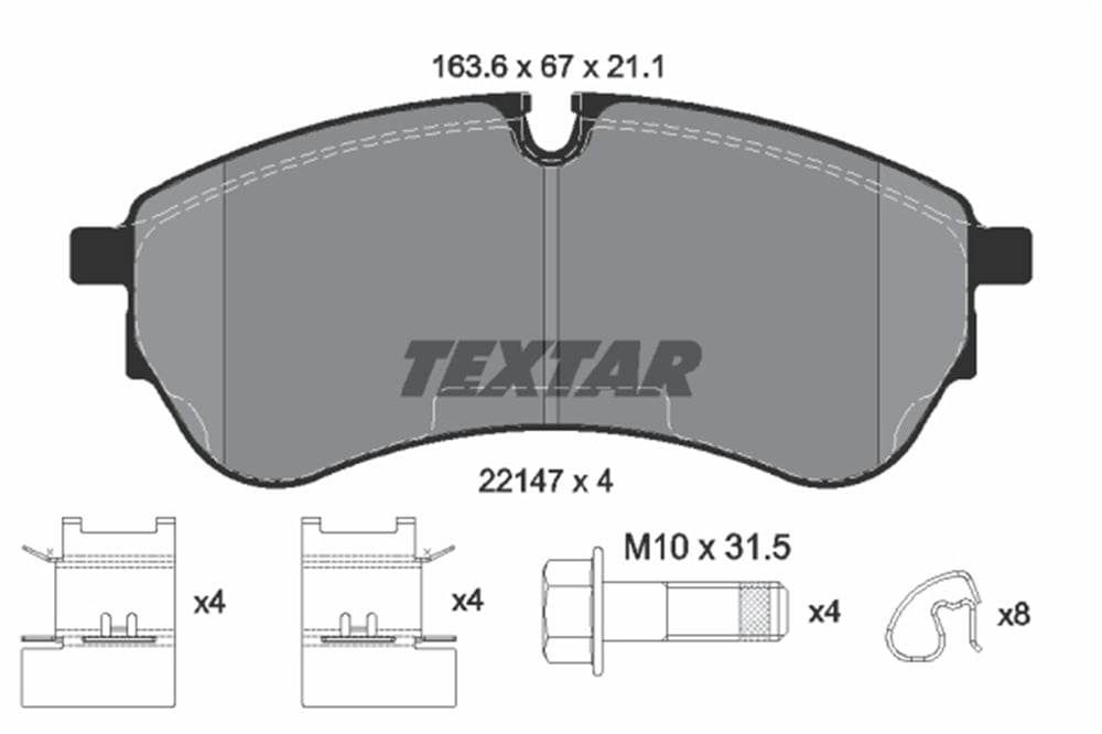 VW TEXTAR TX 2214701 FREN BALATASI ÖN 16- CRAFTER-MAN TGE BM