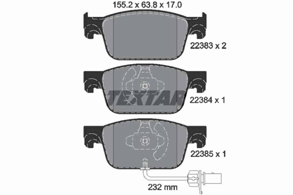 VW TEXTAR TX 2238301 FREN BALATASI ÖN 15- A4-A5 BM