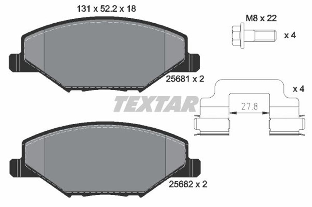 VW TEXTAR TX 2568101 FREN BALATASI ÖN 07- FABIA BM