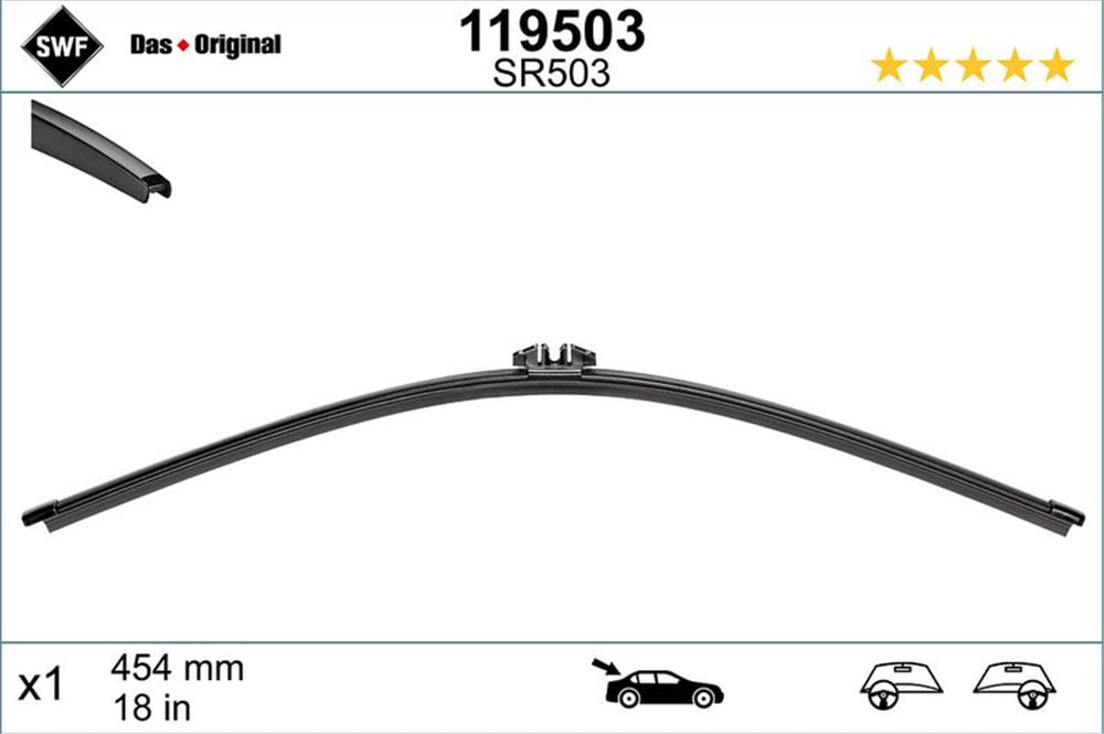 VW VALEO VAL 119503 SILECEK SÜPÜRGESI ARKA 04- T5-T6 BM