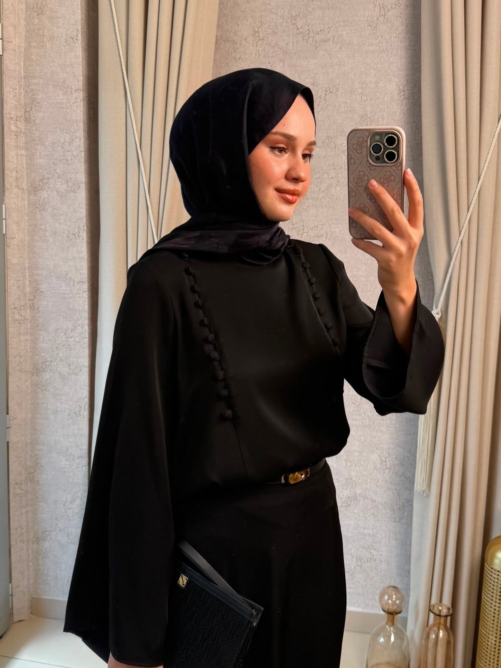 Miori Misse Brit Düğmeli Etekli Takım Siyah