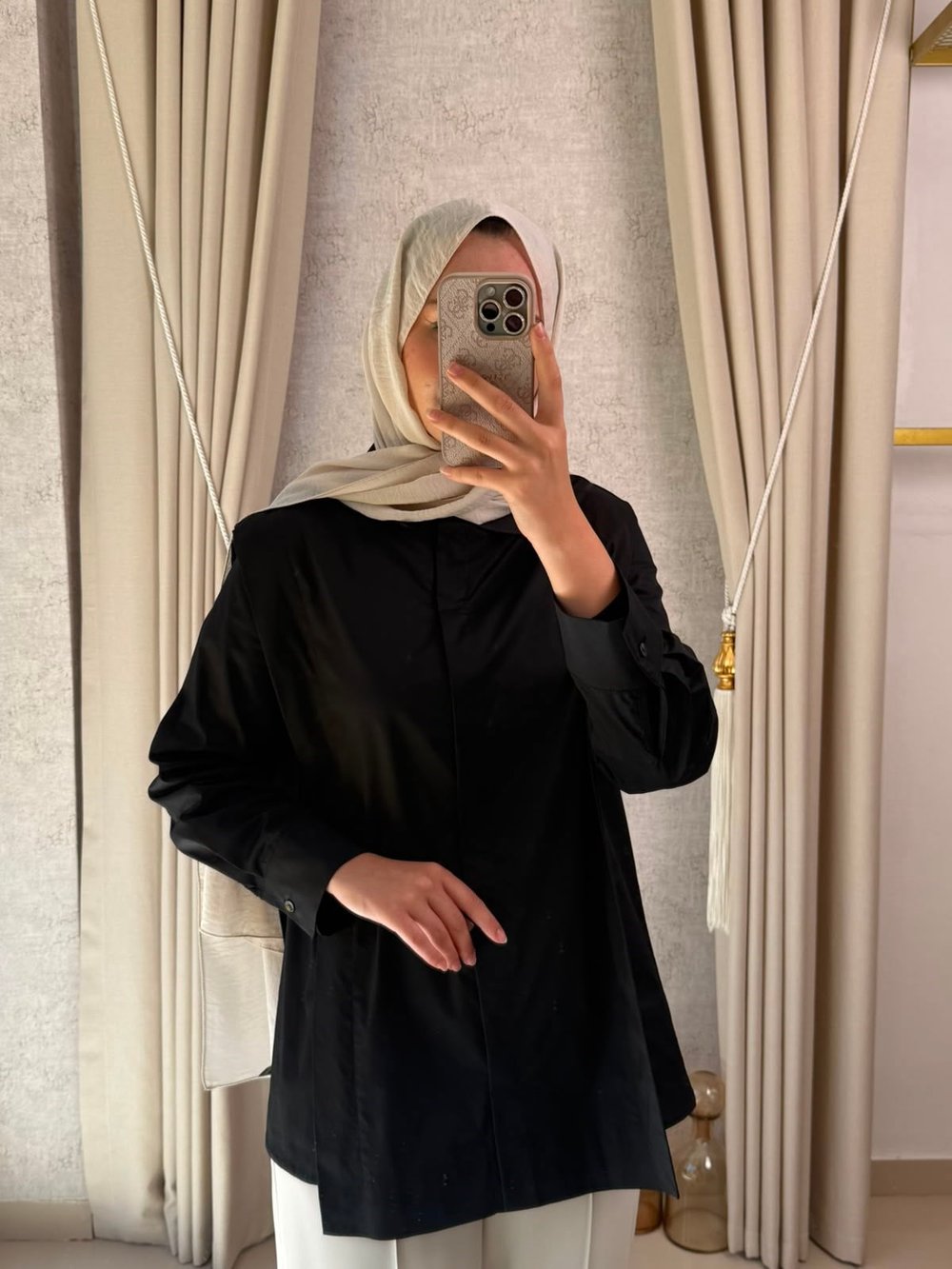 Miori Pat Detaylı Poplin Gömlek Siyah