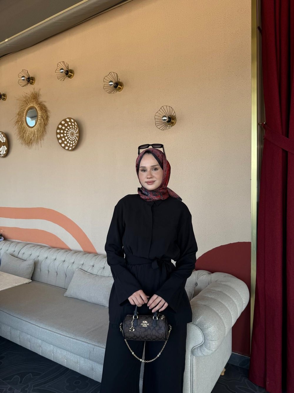 Modal Kumaş Kemer Detay Takım Siyah