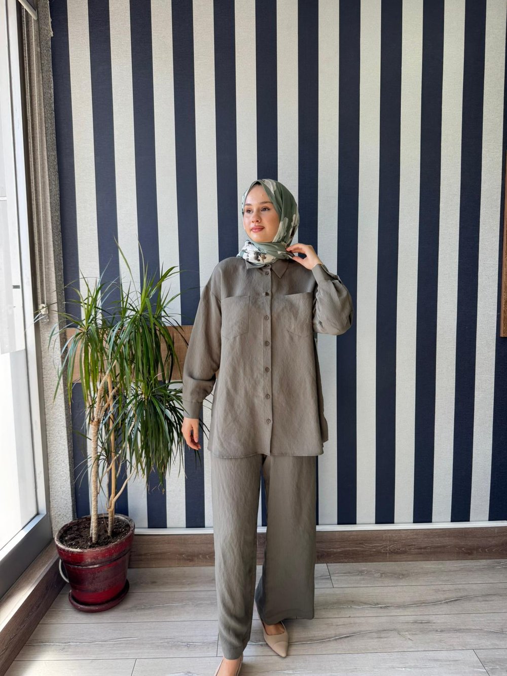 Nuss 1021 Pantolonlu Takım Haki