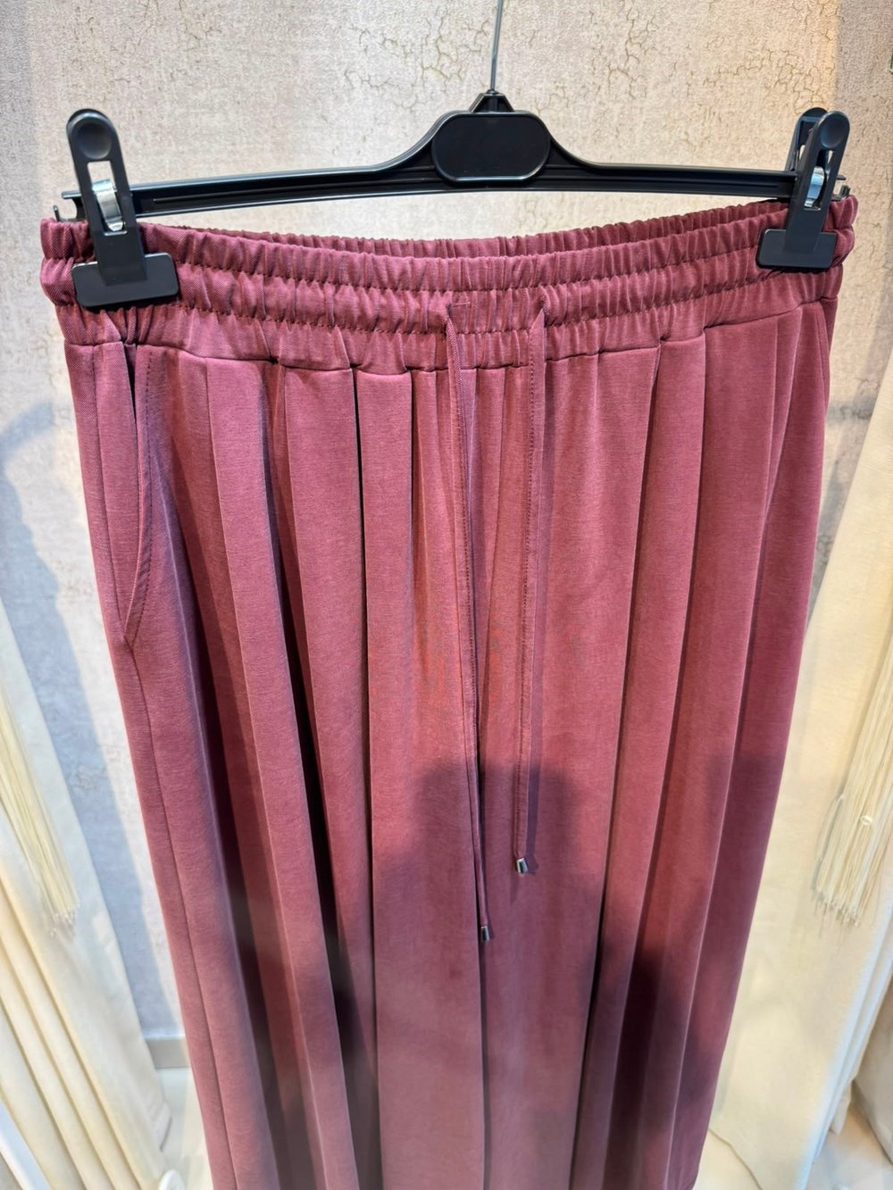 Sentez 5664 Pileli Geniş Paça Pantolon Bordo
