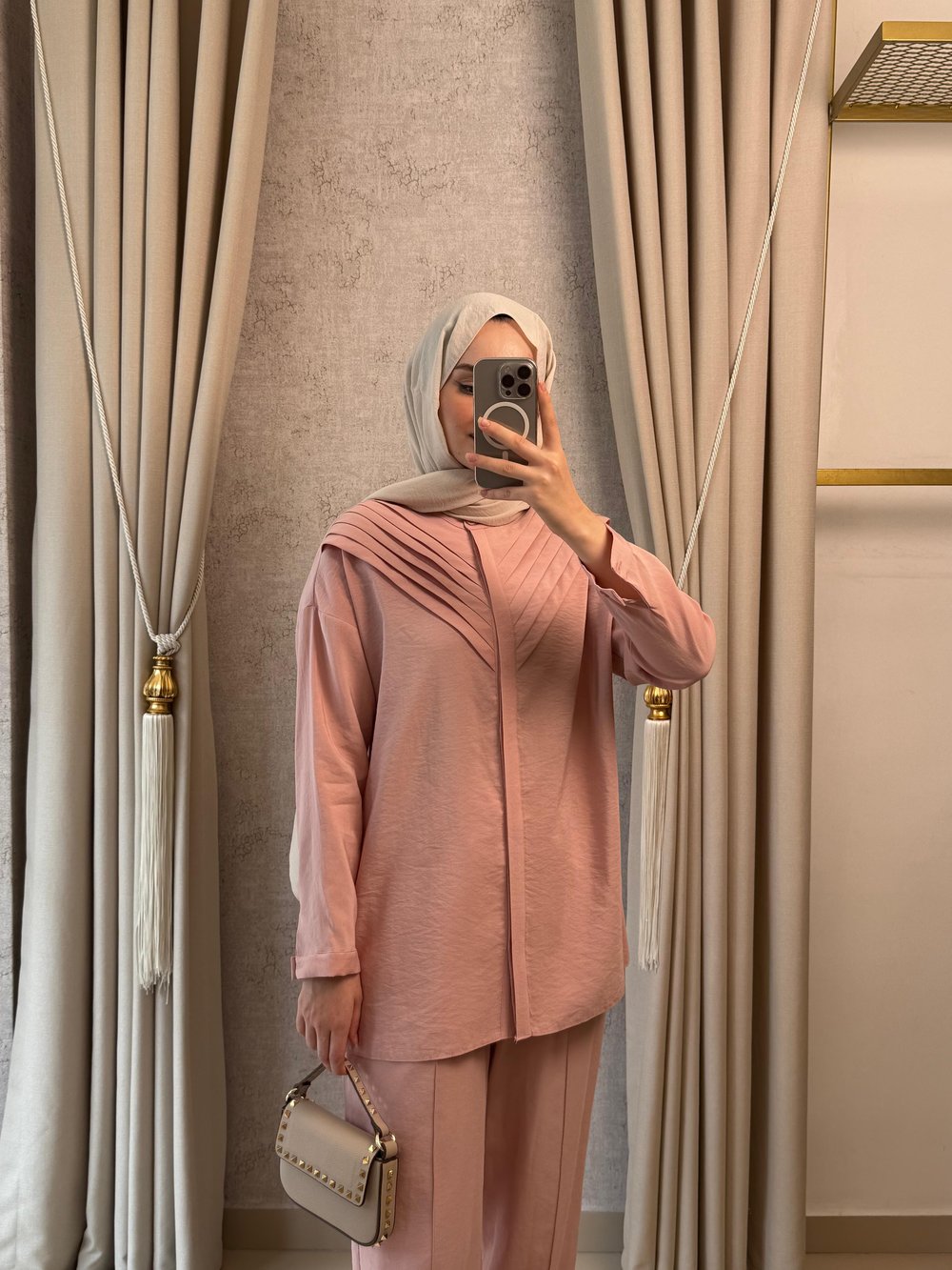 Nuss 1071 Pantolonlu Takım Pudra