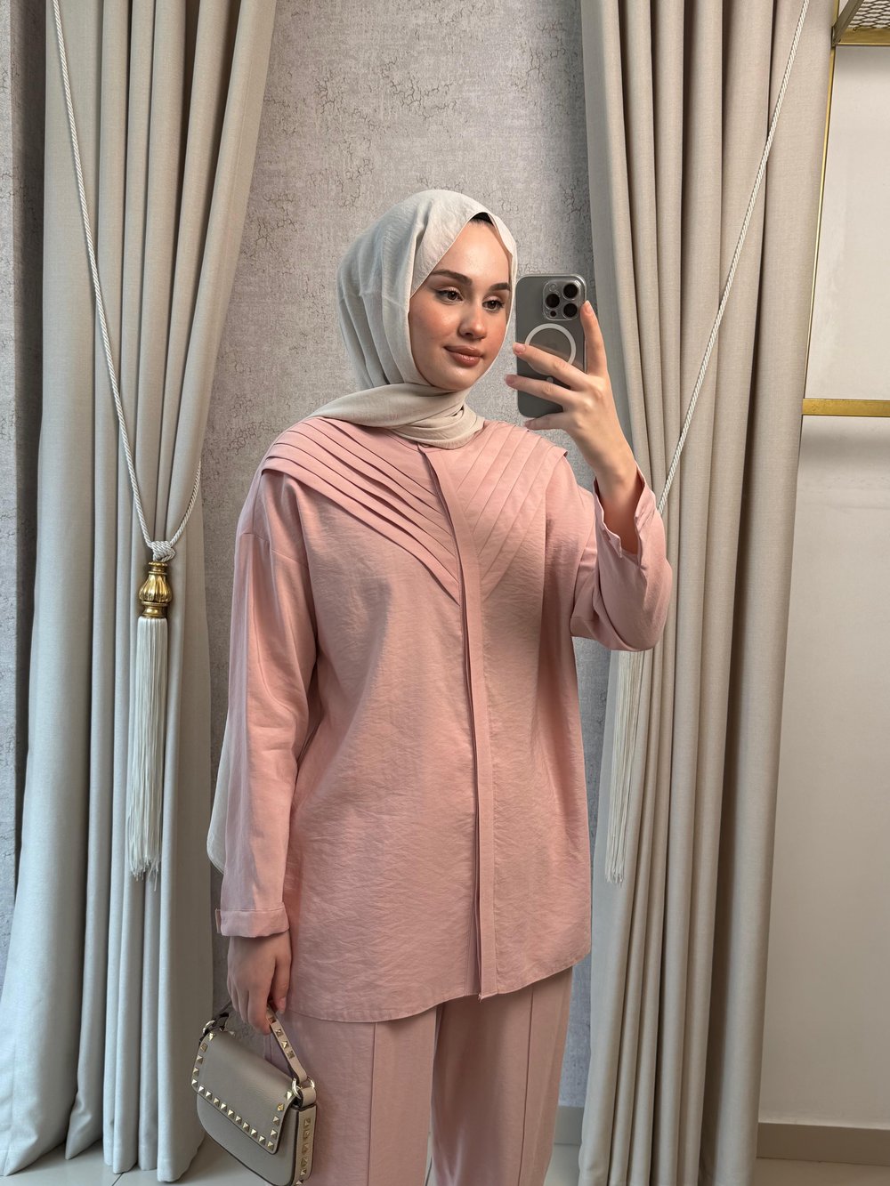 Nuss 1071 Pantolonlu Takım Pudra