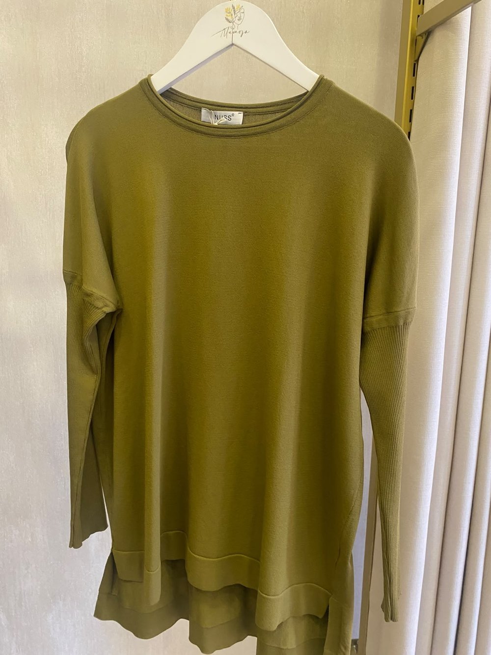 Nuss116 Lastik Kol Merserize Tunik Lime