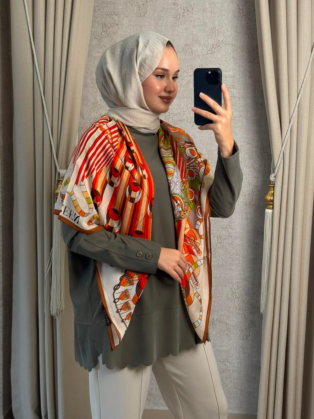 Tığ Triko 4103 Oversize Tunik Haki