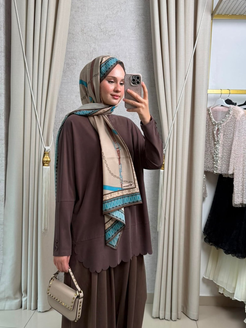 Tığ Triko 4103 Oversize Tunik Kahve