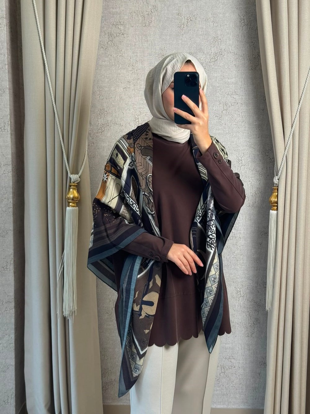 Tığ Triko 4103 Oversize Tunik Kahve