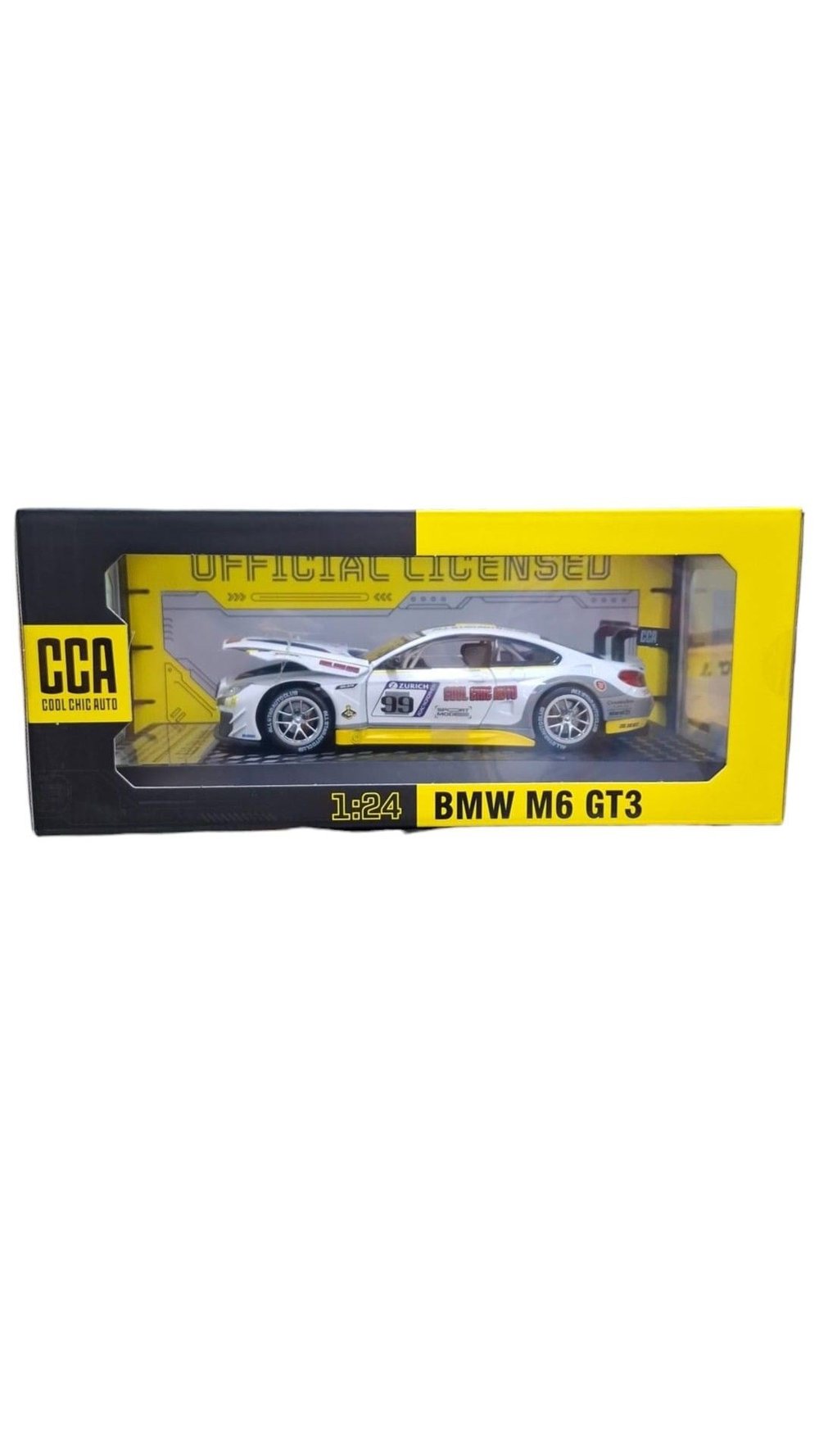 CCA MODEL ARABA 68255CCN-12 BMW M6 GT3 METAL AÇILIR KAPI IŞIKLI 1:24 3+