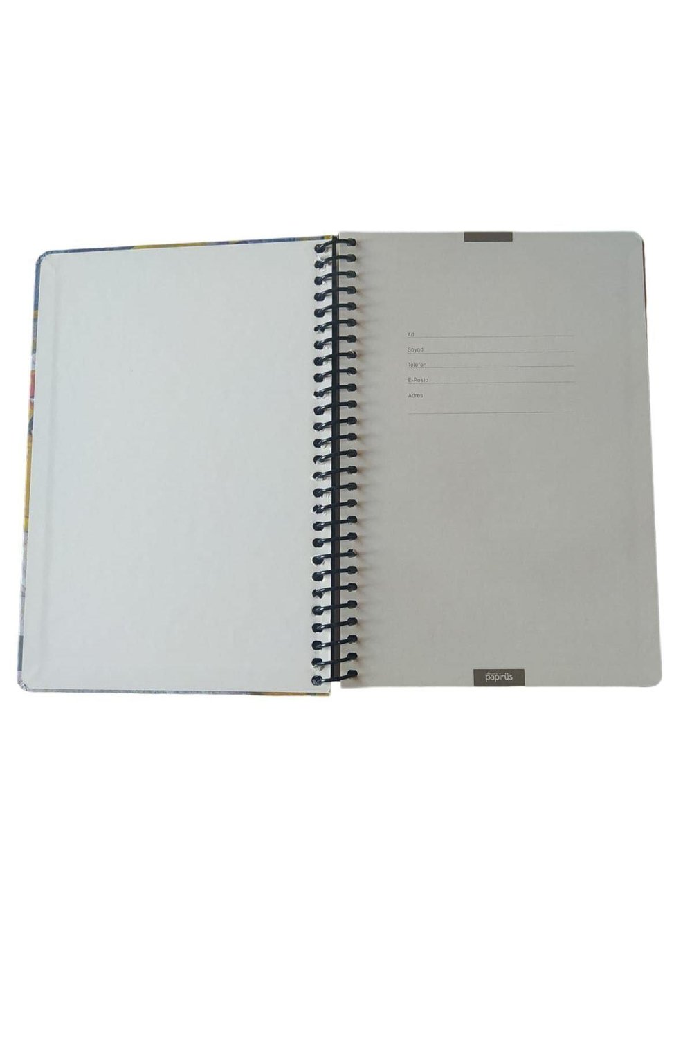 Papirüs Tuval 16X23cm Spiralli Sert Kapak 100 Yaprak Kareli Defter