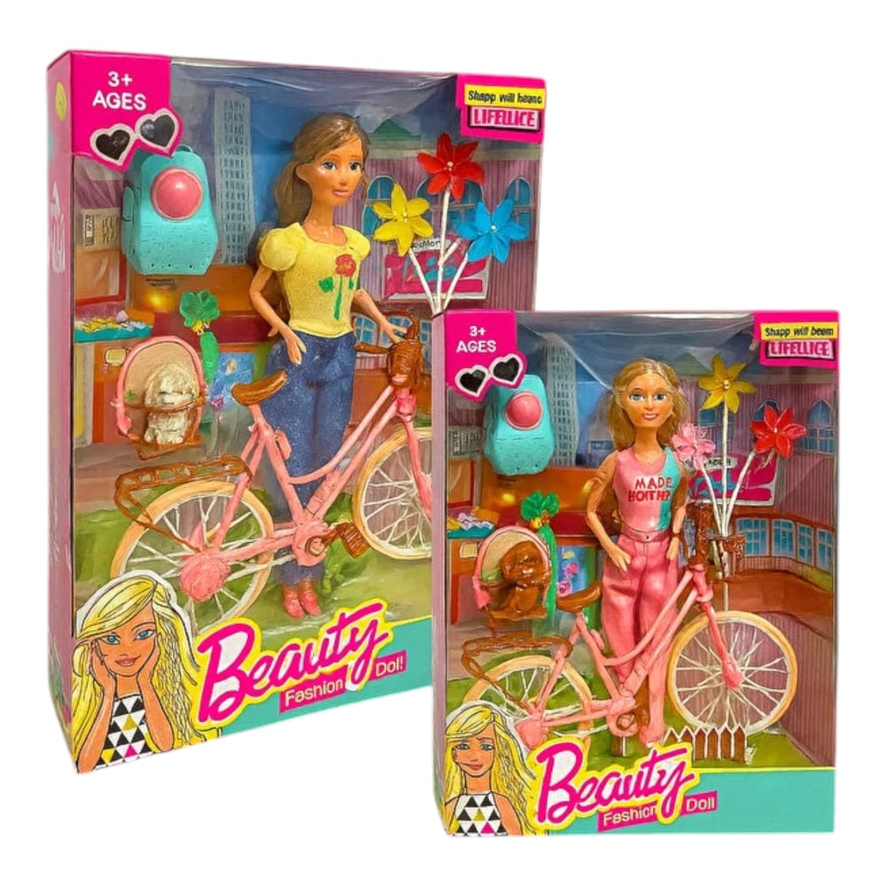 PASİFİK BEAUTY FASHİON DOLL 2968-1 BİSİKLETLİ BEBEK 3+